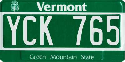 VT license plate YCK765