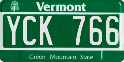 VT license plate YCK766