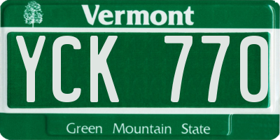 VT license plate YCK770