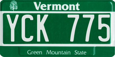 VT license plate YCK775