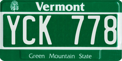 VT license plate YCK778