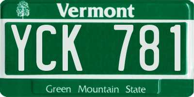 VT license plate YCK781