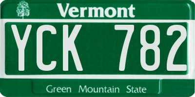 VT license plate YCK782