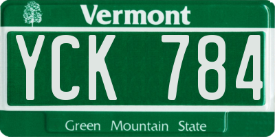 VT license plate YCK784