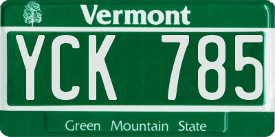 VT license plate YCK785
