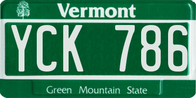 VT license plate YCK786
