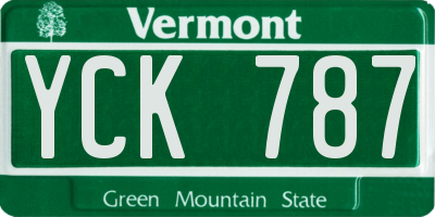 VT license plate YCK787