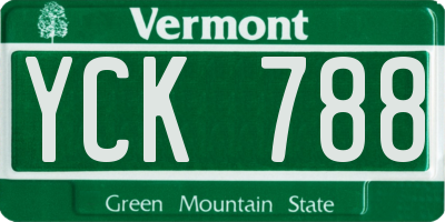 VT license plate YCK788