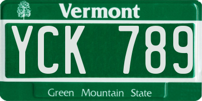 VT license plate YCK789