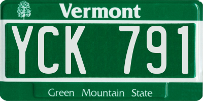 VT license plate YCK791