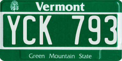 VT license plate YCK793