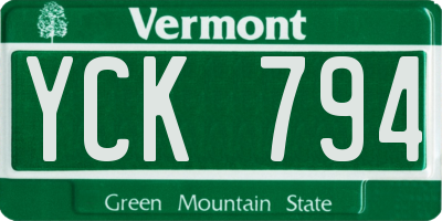 VT license plate YCK794