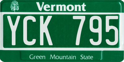 VT license plate YCK795