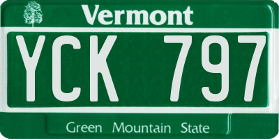 VT license plate YCK797