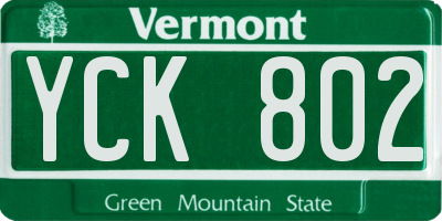 VT license plate YCK802