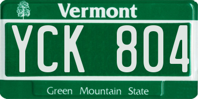 VT license plate YCK804