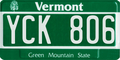 VT license plate YCK806