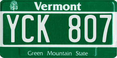 VT license plate YCK807