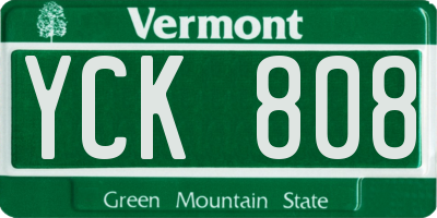VT license plate YCK808