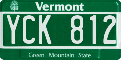 VT license plate YCK812