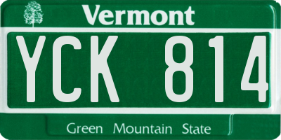 VT license plate YCK814