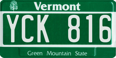 VT license plate YCK816