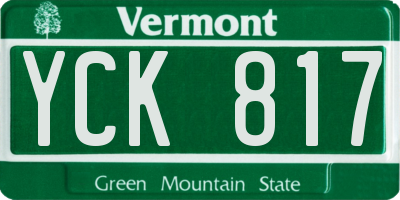 VT license plate YCK817