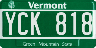VT license plate YCK818