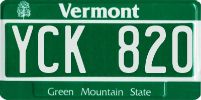 VT license plate YCK820