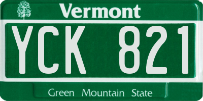 VT license plate YCK821