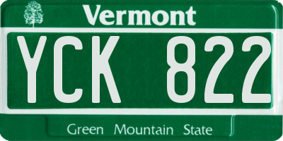 VT license plate YCK822
