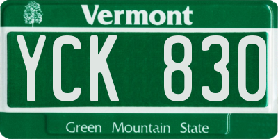 VT license plate YCK830