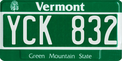VT license plate YCK832