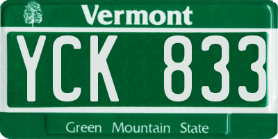 VT license plate YCK833