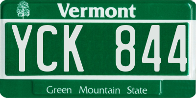 VT license plate YCK844