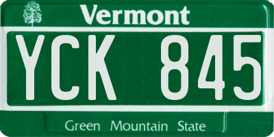 VT license plate YCK845