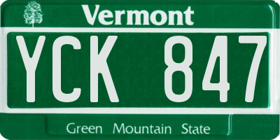 VT license plate YCK847