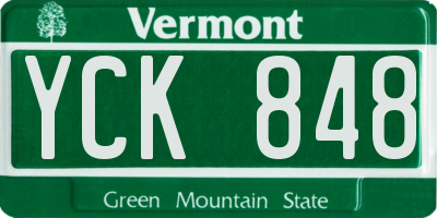 VT license plate YCK848
