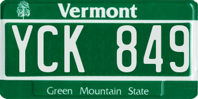VT license plate YCK849