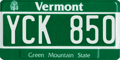 VT license plate YCK850