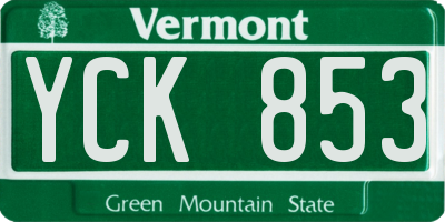VT license plate YCK853