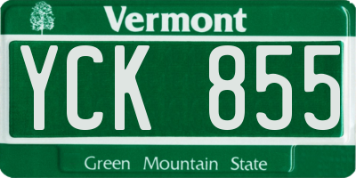 VT license plate YCK855