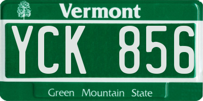VT license plate YCK856