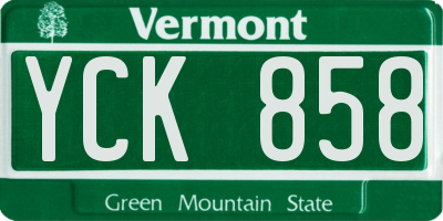 VT license plate YCK858
