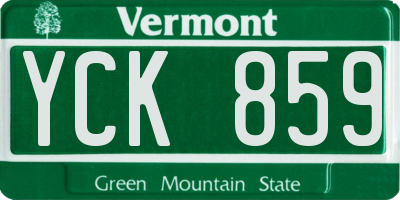 VT license plate YCK859