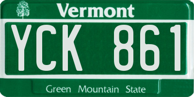 VT license plate YCK861