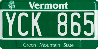 VT license plate YCK865