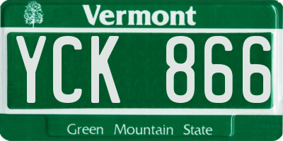 VT license plate YCK866