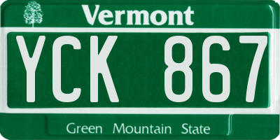 VT license plate YCK867