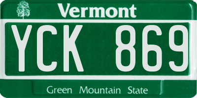 VT license plate YCK869